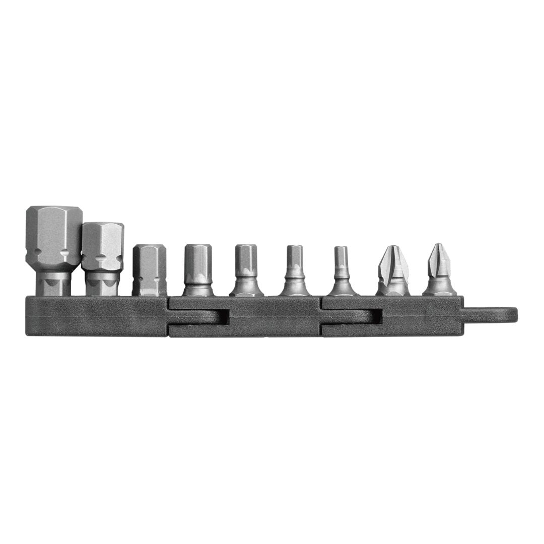 Anex Grooved Stubby Bit Phillips & Hex 9-piece (for manual screwdrivers) AK-51P-B9H
