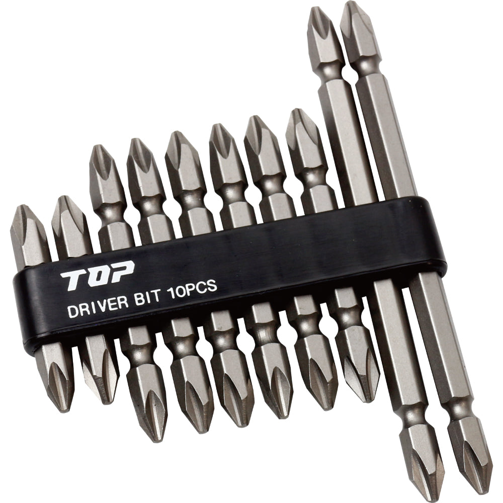 TOP Kogyo Driver Bit Set 10 Pieces with Magnet DB2-1000S