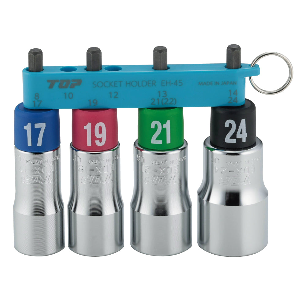 TOP Kogyo Alpha Socket Set with Holder 17 to 24mm EDX-1724HS