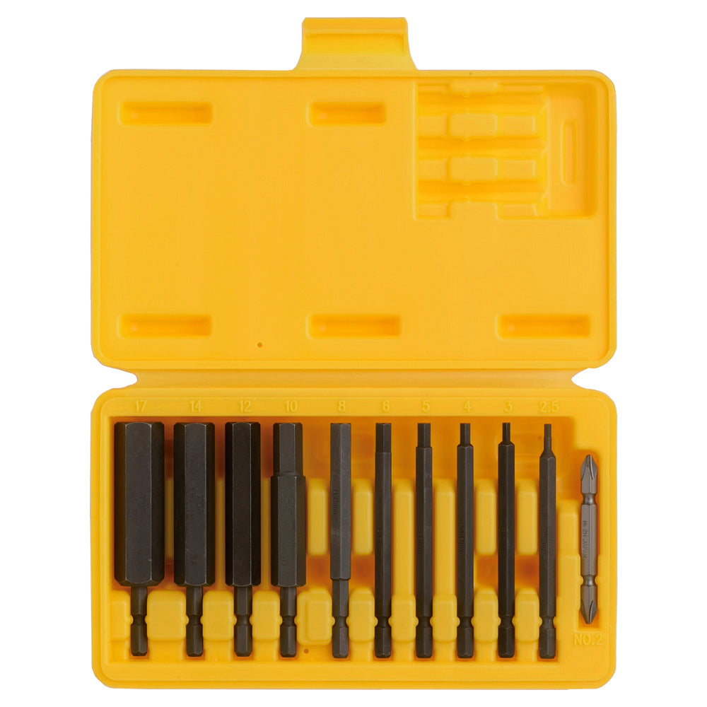 TOP Kogyo Hex Bit Set with Plastic Case, 11 Pieces EHB-10000S