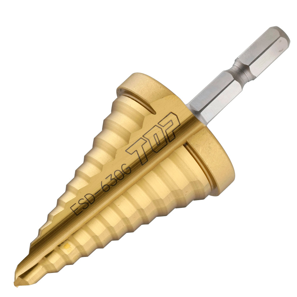 TOP Kogyo Hex Shank Step Drill with Titanium Coating 6 to 30mm ESD-630G