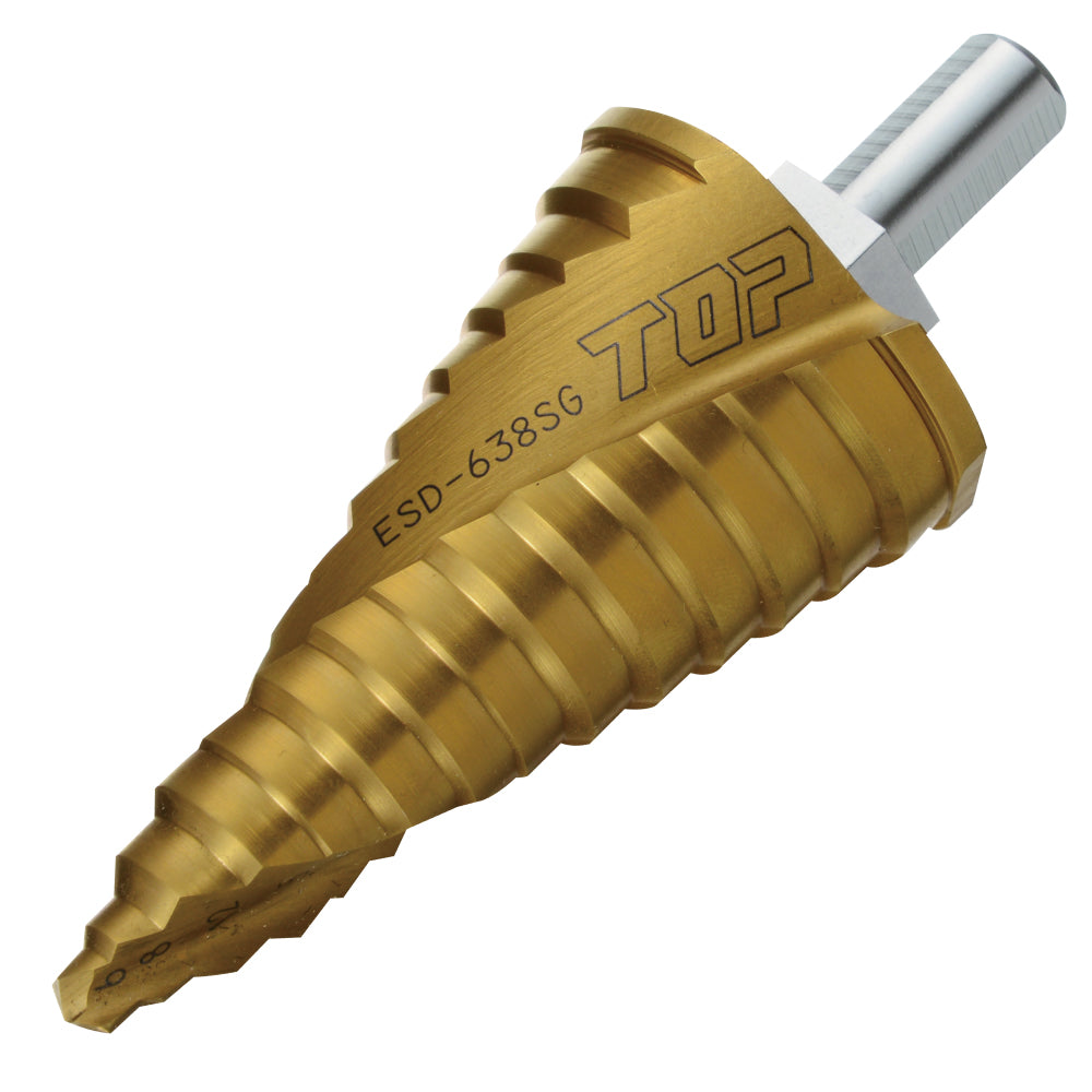 TOP Kogyo Round Shank Spiral Step Drill Bit 6 to 38mm ESD-638SG
