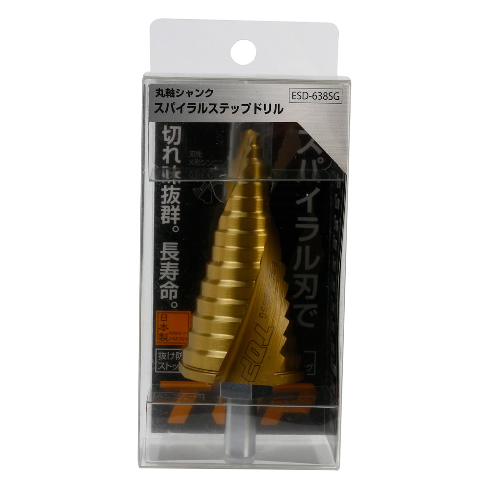TOP Kogyo Round Shank Spiral Step Drill Bit 6 to 38mm ESD-638SG