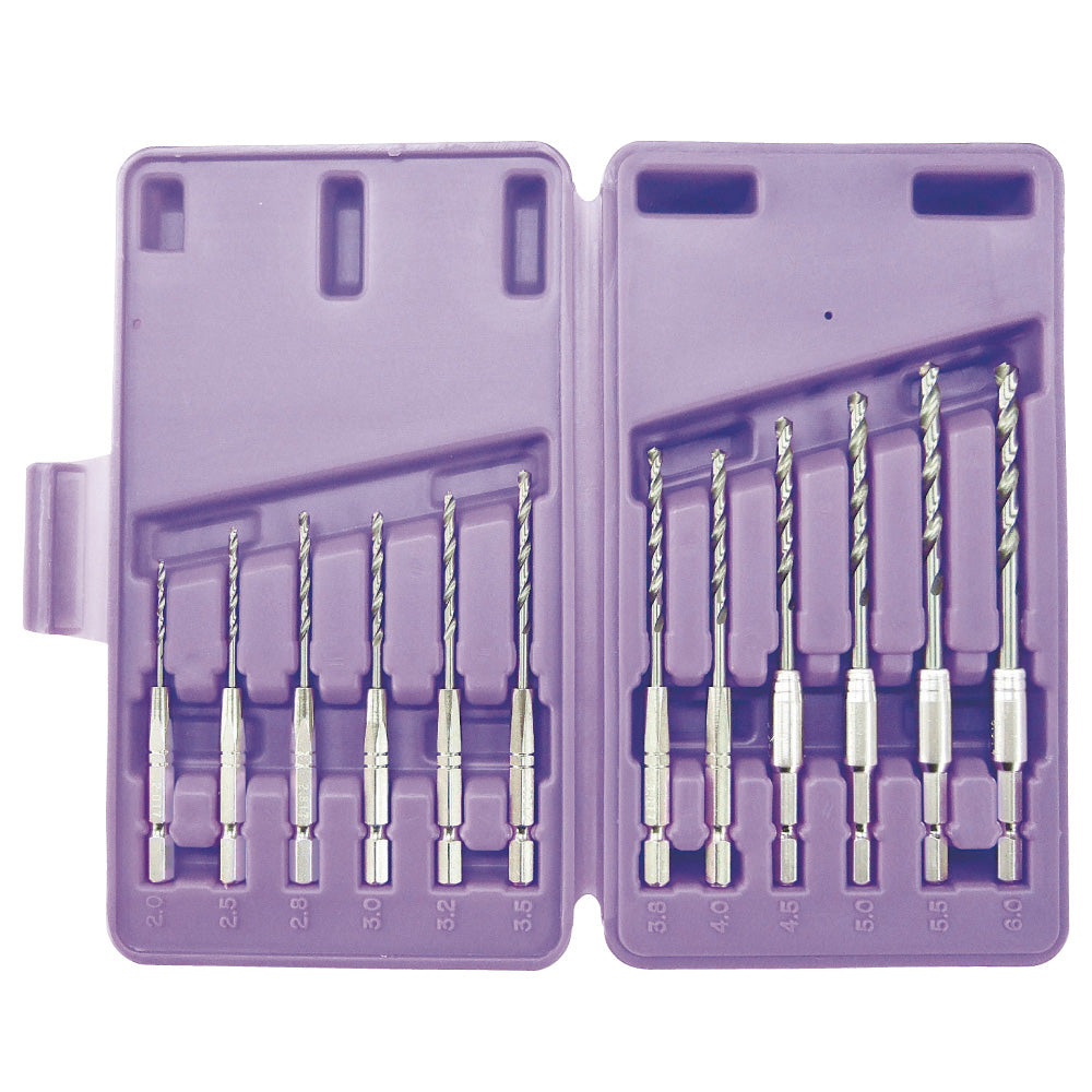 TOP Kogyo Hex Shank Iron Drill Bit Set (12 Pieces) ETD-2060S