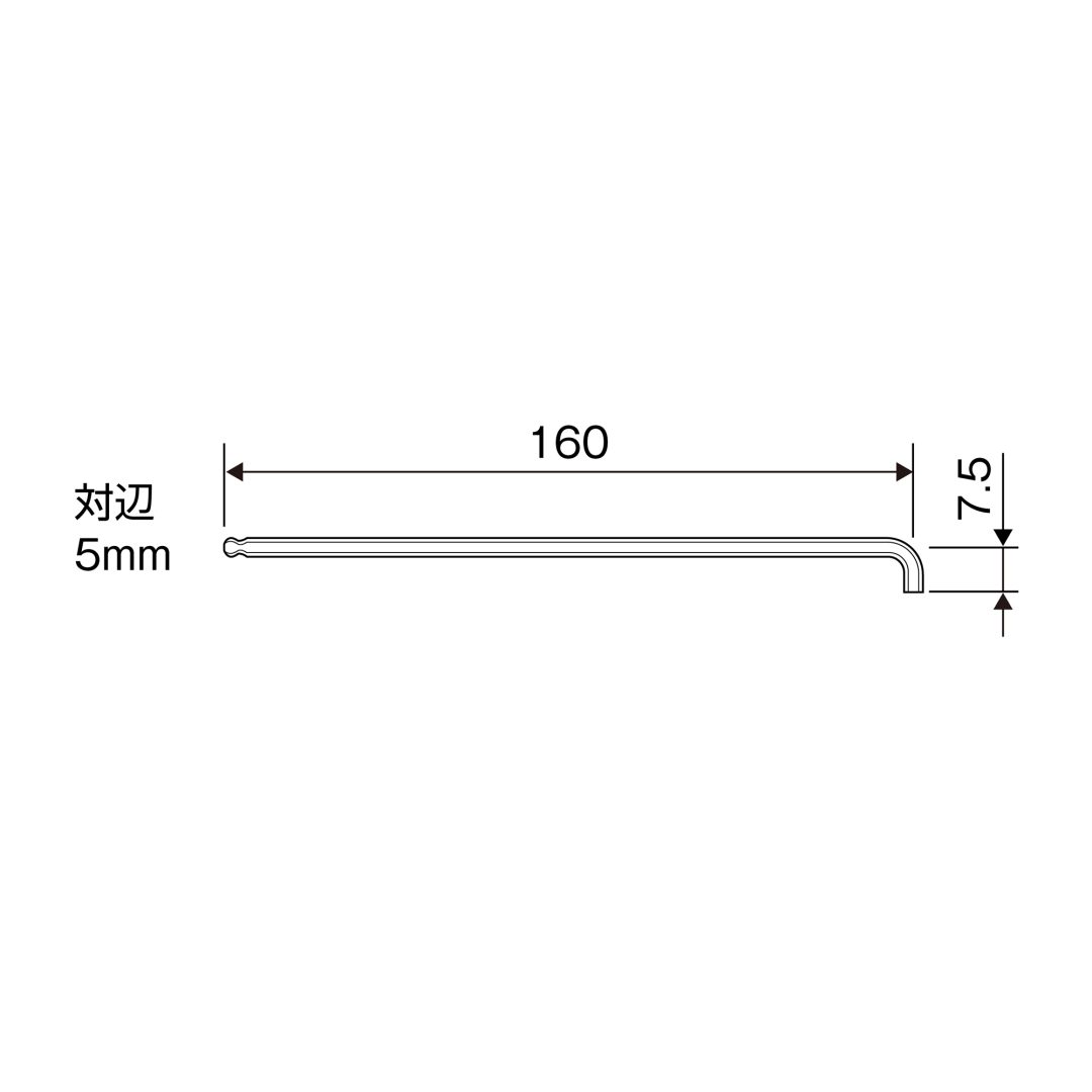 Anex Slim Ball-Point Hex Wrench H5mmxBP5mm HB2-5