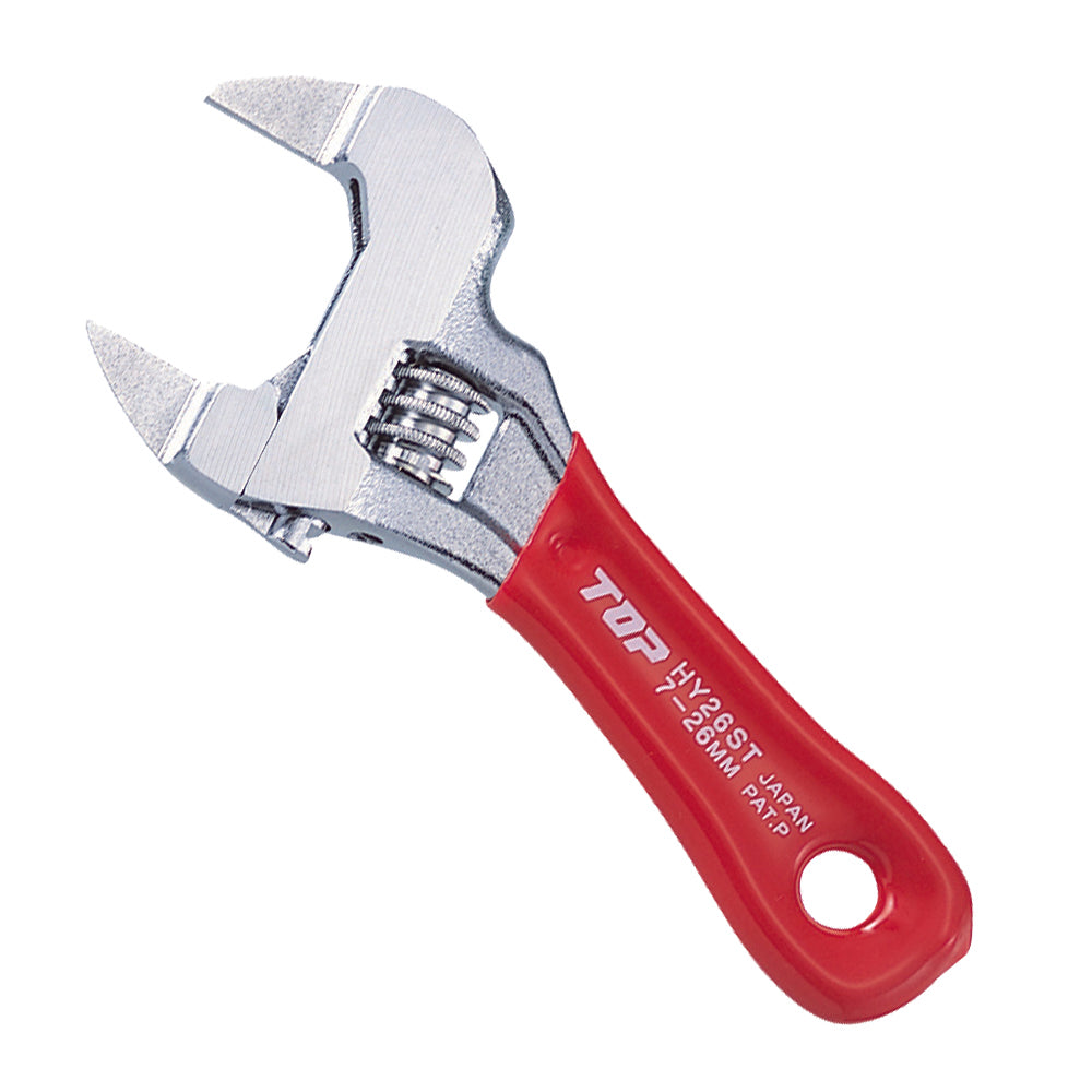 TOP Kogyo Eco-Fork Adjustable Wrench 26mm Jaw Opening, Red Grip HY-26STR