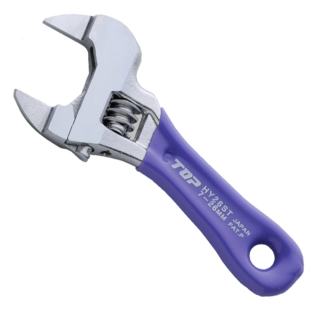 TOP Kogyo Eco-Fork Adjustable Wrench 26mm Jaw Opening, Violet Grip HY-26STV