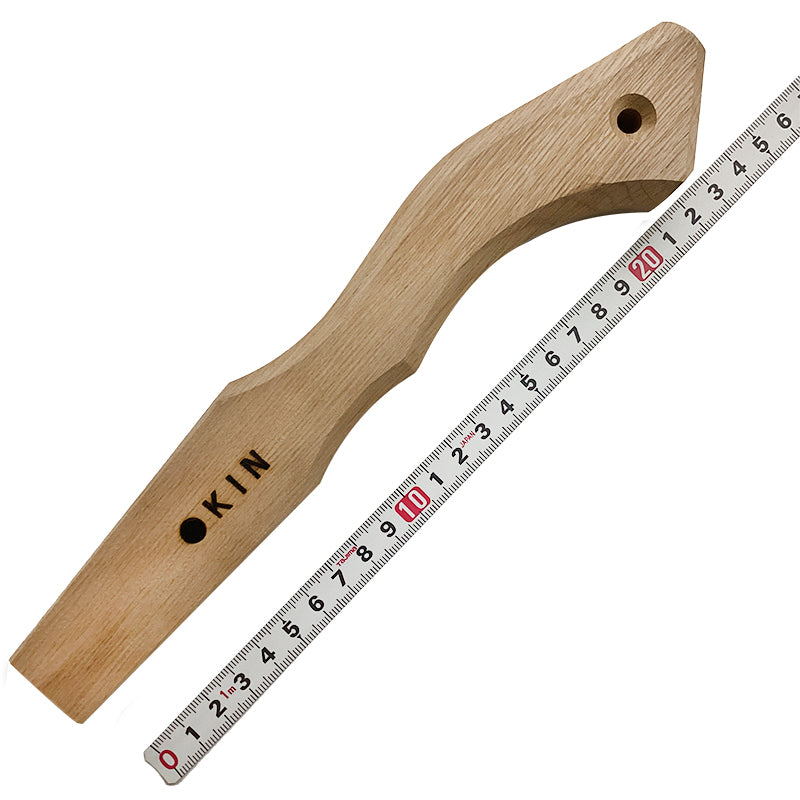 Marukin Oak Kariwaku Hammer Handle, Square Wave-Curve, 250mm Short, Eye 14x26mm