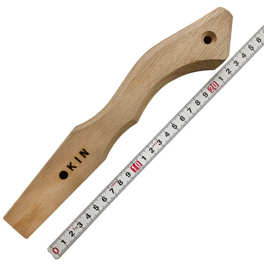 Marukin Oak Kariwaku Hammer Handle, Square Wave-Curve, 250mm Short, Eye 14x26mm