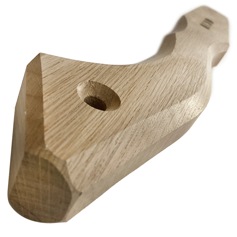 Marukin Oak Kariwaku Hammer Handle, Square Wave-Curve, 250mm Short, Eye 14x26mm