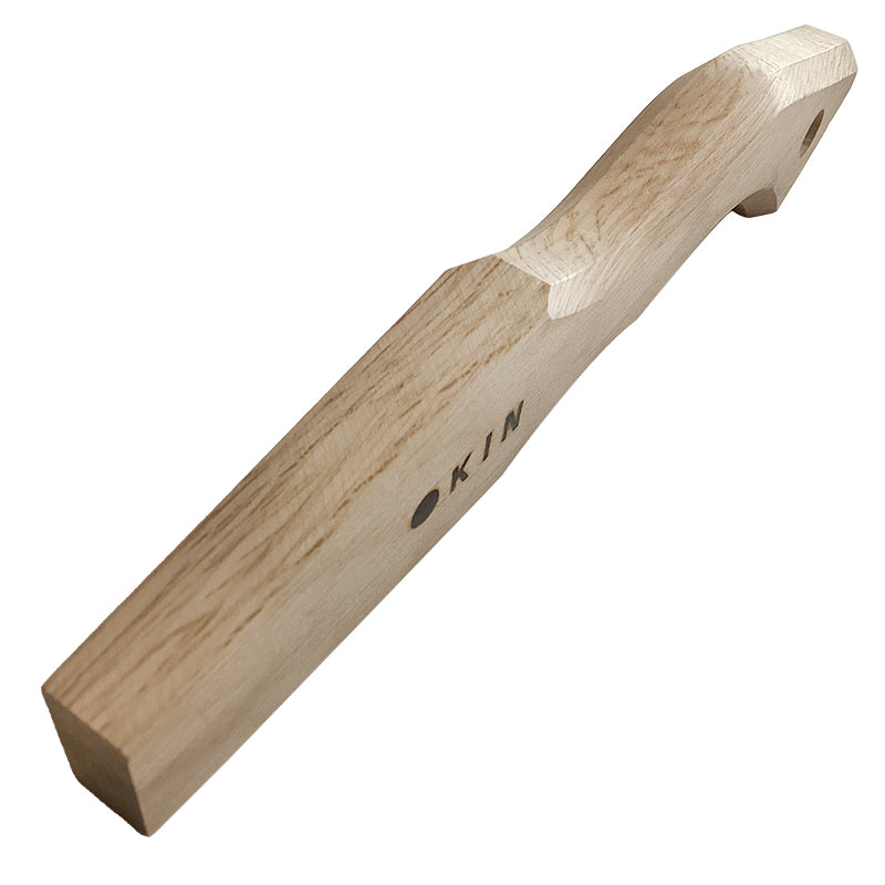 Marukin Oak Kariwaku Hammer Handle, Square Wave-Curve, 250mm Short, Eye 14x26mm