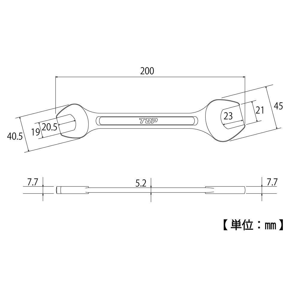 TOP Kogyo Liner Spanner (Metric) 19 x 21mm L-19X21