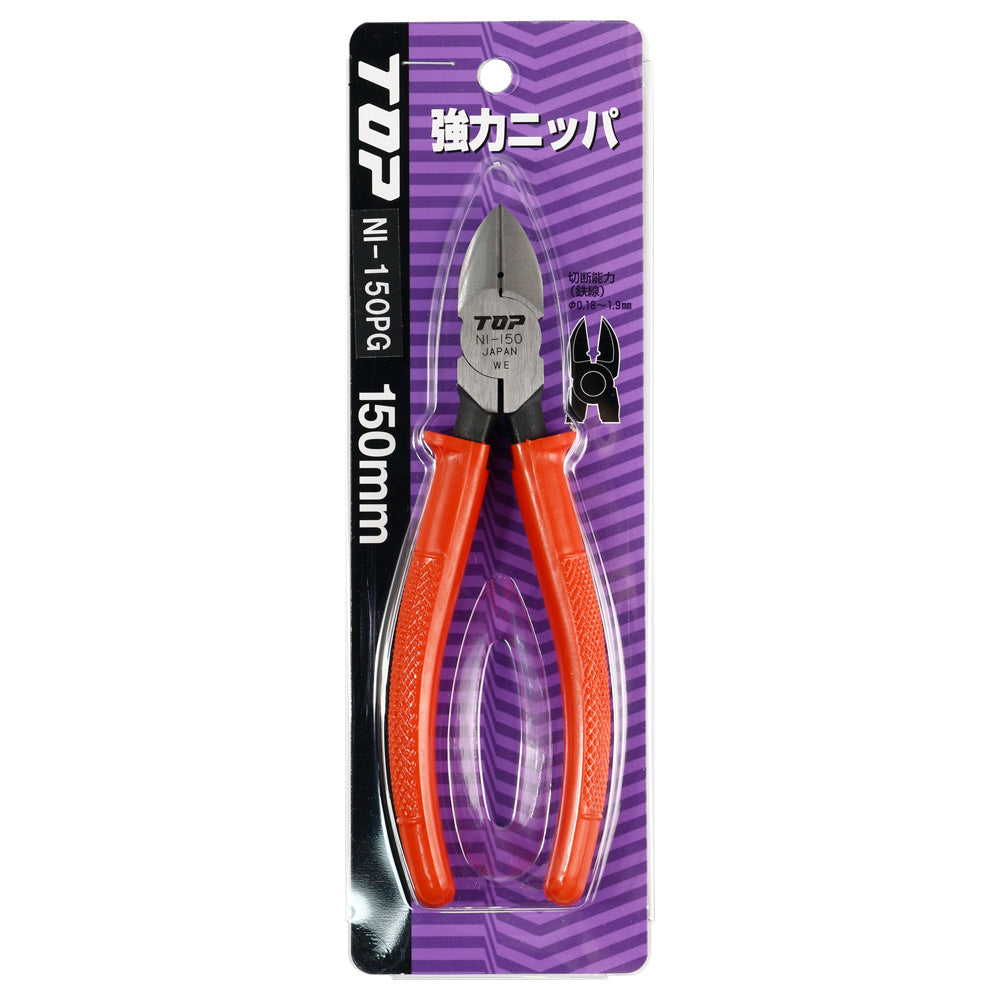 TOP Kogyo Heavy-Duty Nippers with Molded Grip 150mm NI-150PG