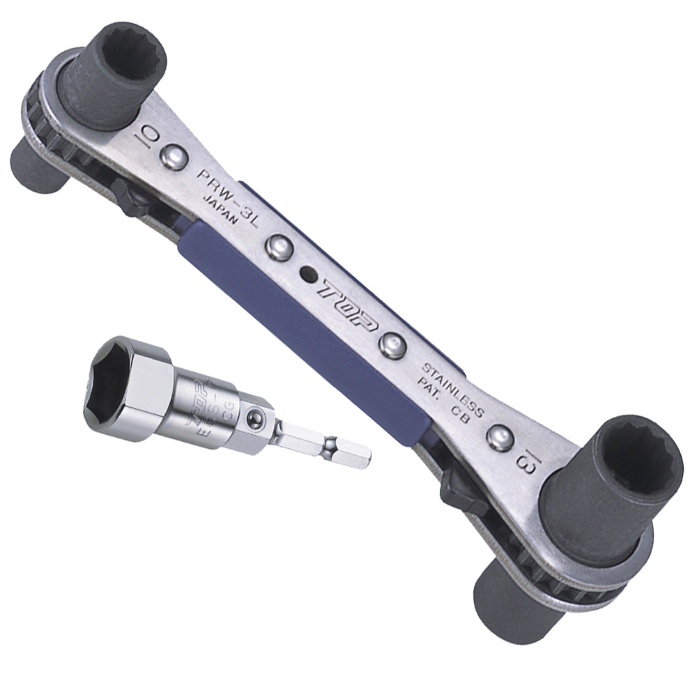 TOP Kogyo Raku-Latch Ratchet Wrench with Raceway Socket PRW-3LS