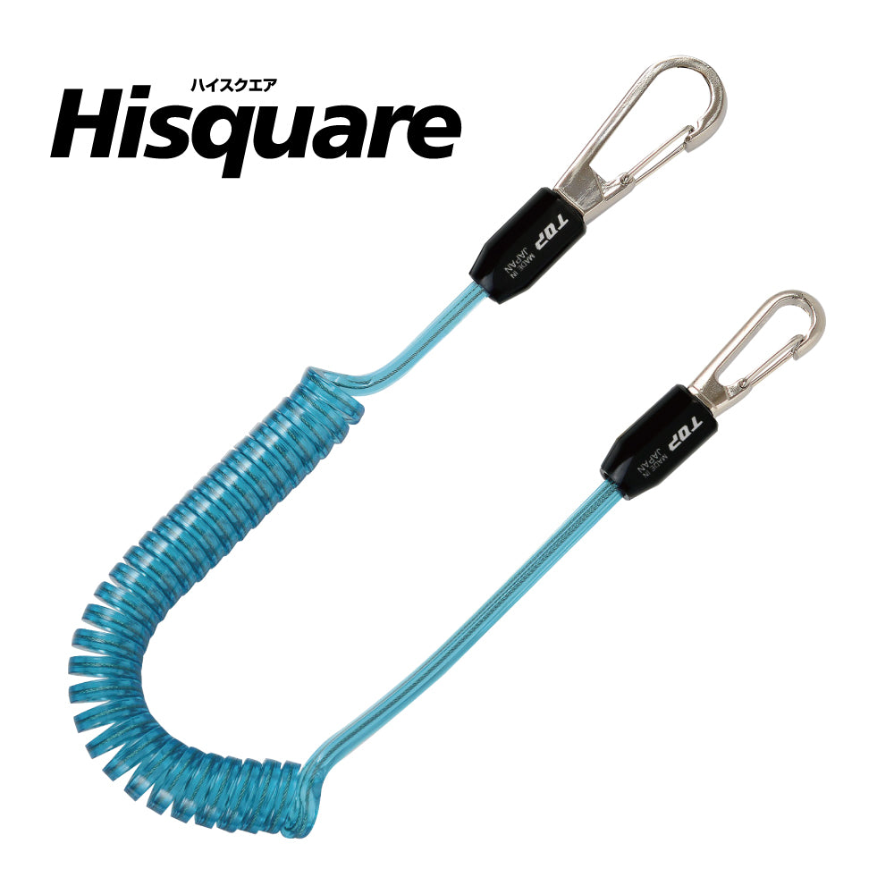 TOP Kogyo Hi-Square Square Coil Safety Cord Blue SFC-412SB