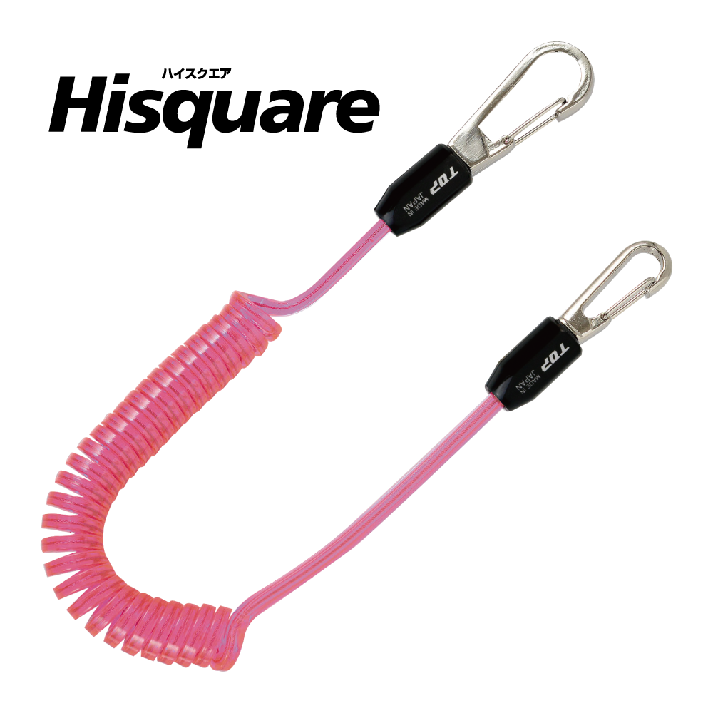 TOP Kogyo Hi-Square Square Coil Safety Cord Pink SFC-412SP
