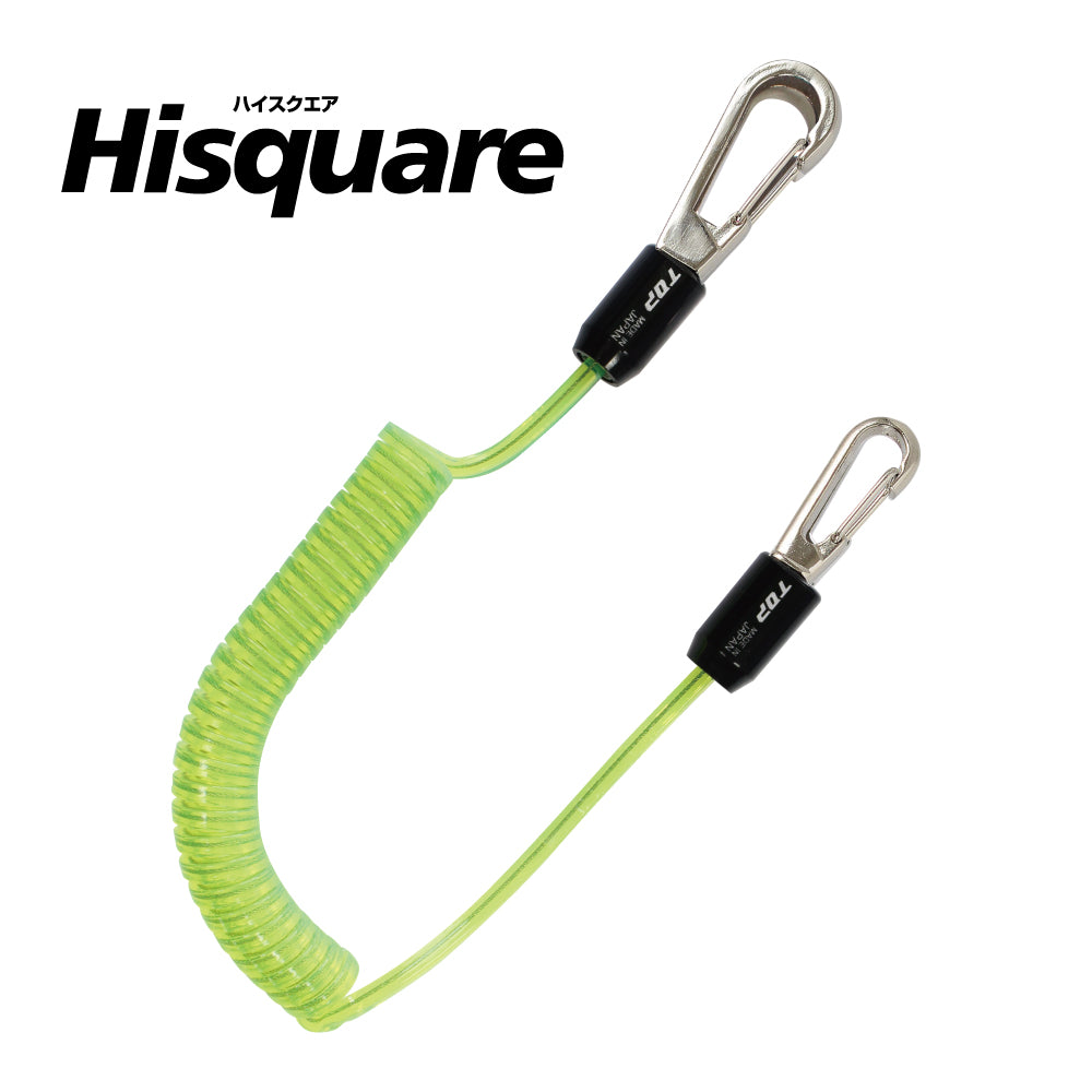 TOP Kogyo Hi-Square Square Coil Safety Cord Yellow Green SFC-412SYG