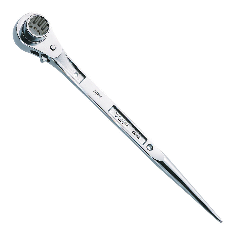 TOP Kogyo Stainless Steel Ratchet Wrench, Straight Type 17 x 19mm SRM-17X19