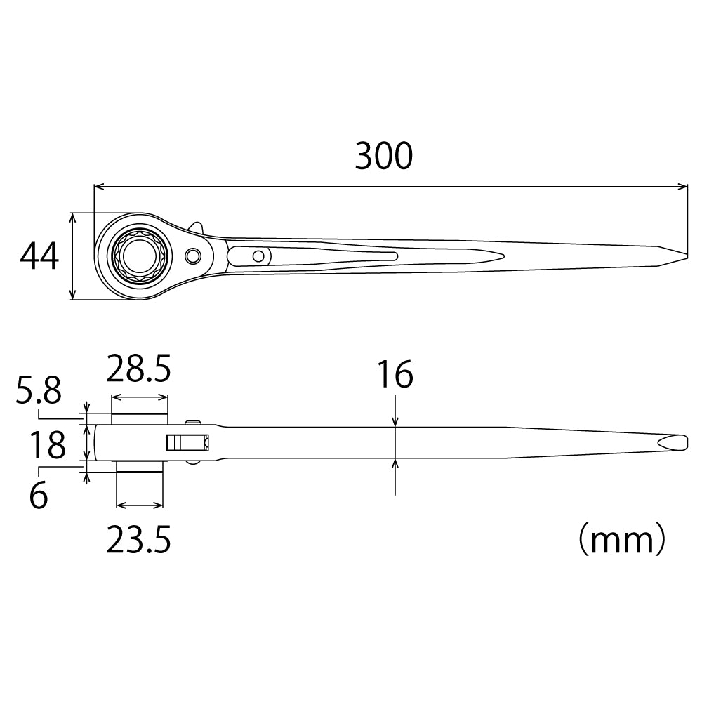 TOP Kogyo Steel Frame Ratchet Wrench 17 x 21mm TRM-17X21
