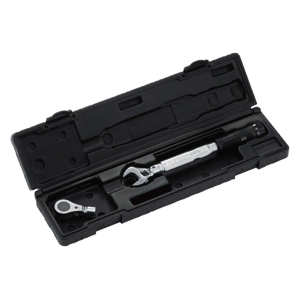 TOP Kogyo Torque Wrench Set with Grip, Adjustable and Ratchet N-Type 10 to 50N·m TS-50NTG-N