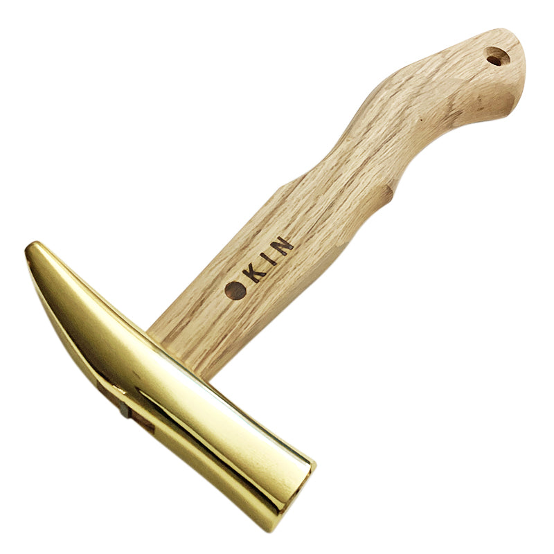 Marukin Sheet Metal Hammer, Stainless Burikiya 21mm, Wave-Curve, Gold, 250mm Short