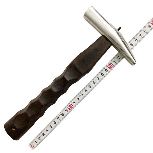 Marukin Sheet Metal Hammer, Stainless Burikiya 21mm, Burnt Finish, Naguri, 250mm Short