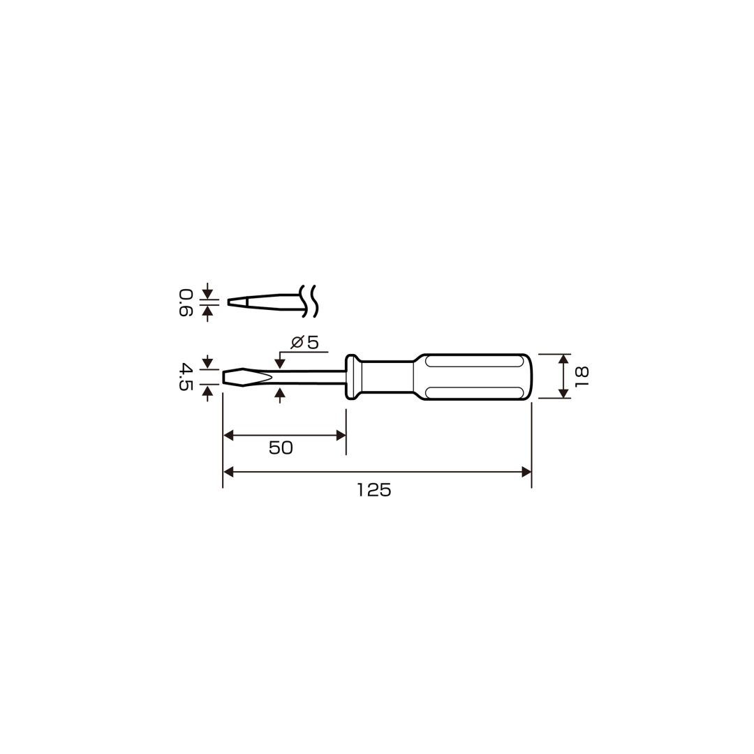Anex Plastic Handle Flathead Screwdriver -4.5x50 1250