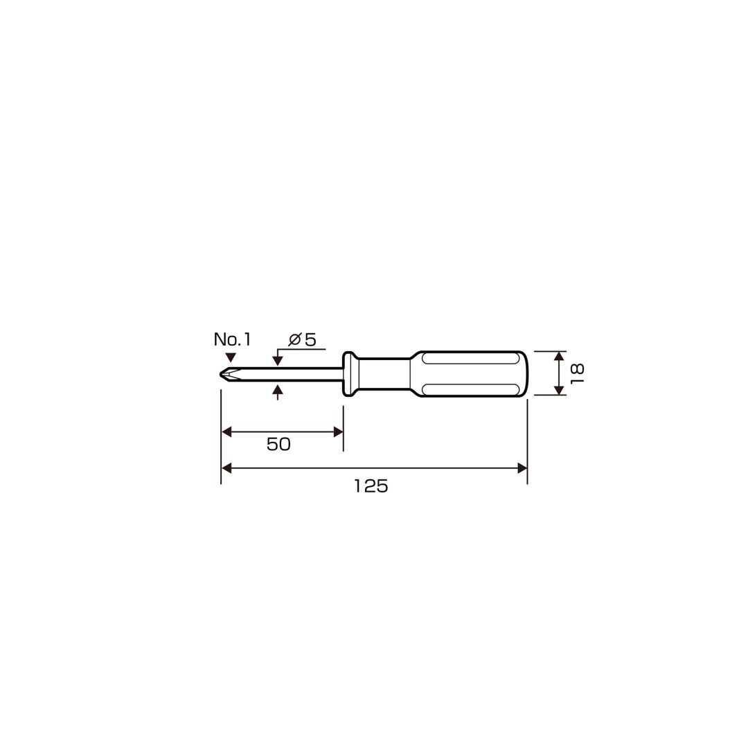 Anex Plastic Handle Phillips Screwdriver +1x50 1850