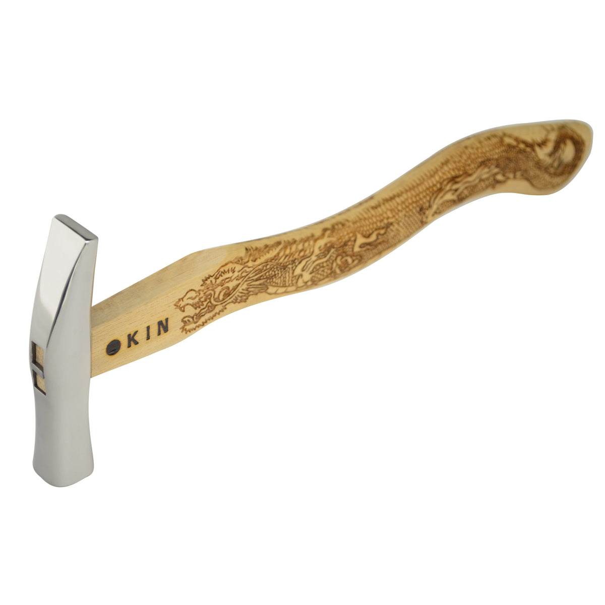 Marukin Sheet Metal Hammer, Stainless Burikiya 21mm, Wave-Curve, Rising Dragon, 350mm