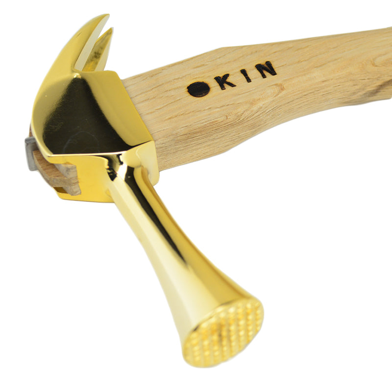 Marukin Kariwaku Hammer, Gold, Milled Face, Small Head, Wave-Curve, 350mm