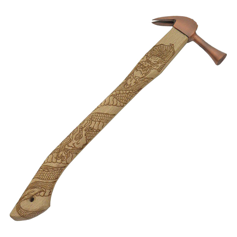 Marukin Kariwaku Hammer, Copper, Milled Face, Small Head, Straight, Coiled Dragon, 450mm