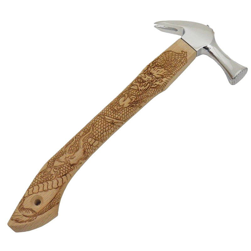 Marukin Kariwaku Hammer, Mirror, Milled Face, Small Head, Straight, Coiled Dragon, 350mm