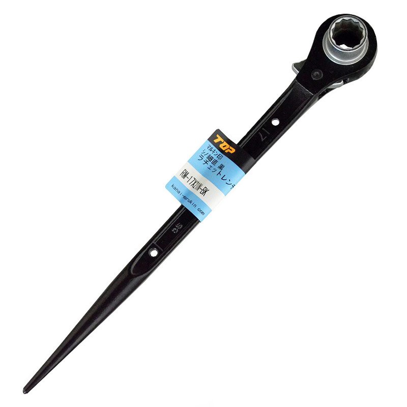 Marukin Double-Ended Ratchet Wrench 17x21mm with Shino, Straight, Black RM-17
