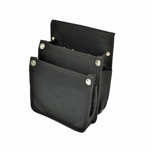Marukin Nylon Waist Pouch with Inner Pocket, 2-Tier, Type A II, Black