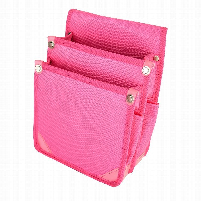 Marukin Nylon Waist Pouch with Inner Pocket, 2-Tier, Type A, Pink
