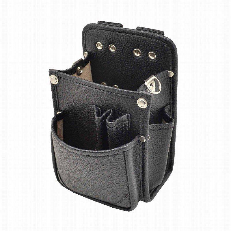 Marukin Leather Waist Pouch with Inner Pocket, Type B II, Black