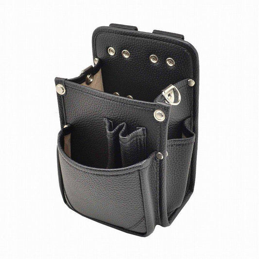 Marukin Leather Waist Pouch with Inner Pocket, Type B II, Black
