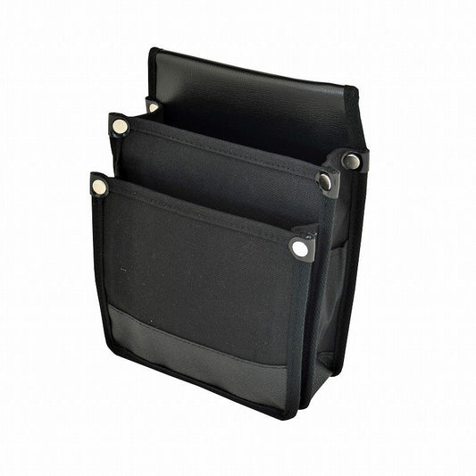 Marukin Canvas Waist Pouch with Inner Pocket, Reinforced, Black YK-07