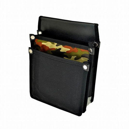 Marukin Canvas Waist Pouch with Inner Pocket, Brown Camouflage Pattern, Black YK-17