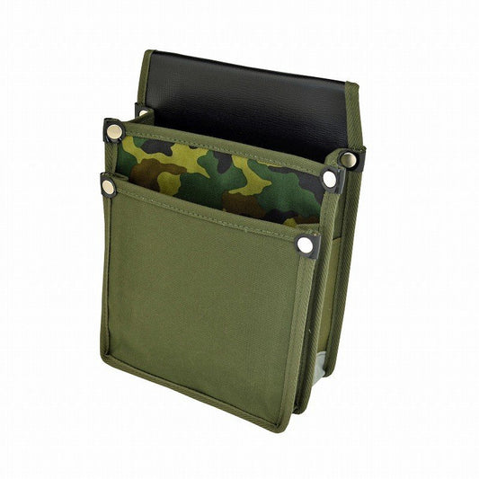 Marukin Canvas Waist Pouch with Inner Pocket, Olive Camouflage Pattern, Olive YK-18