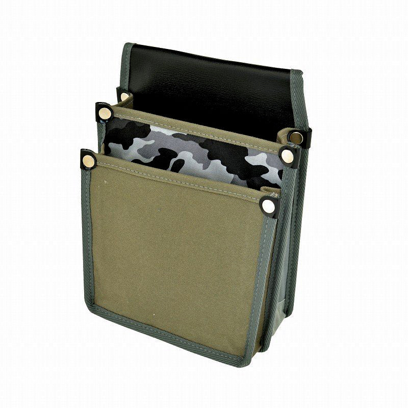 Marukin Canvas Waist Pouch with Inner Pocket, Gray Camouflage Pattern, Gray YK-19