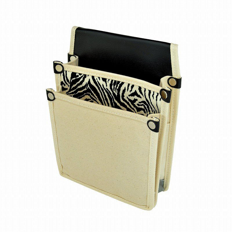 Marukin Canvas Waist Pouch with Inner Pocket, White Tiger Pattern, White YK-22
