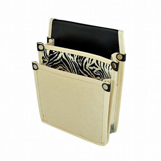 Marukin Canvas Waist Pouch with Inner Pocket, White Tiger Pattern, White YK-22