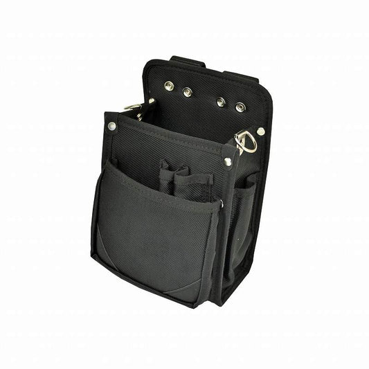Marukin Nylon Waist Pouch with Inner Pocket, 2-Tier, Type B II, Black