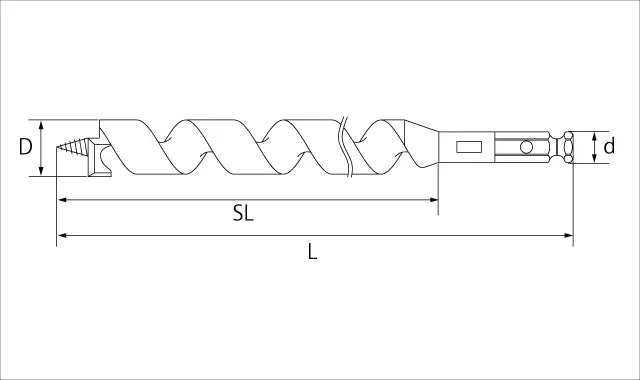 Star-M Standard Ship Auger Middle Type 15/16" (24mm) 10M-240