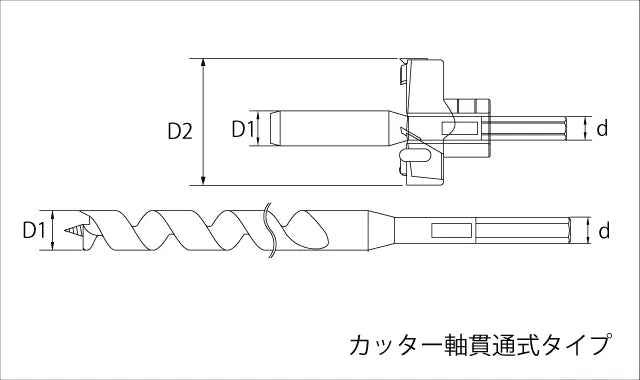 Star-M T.C.T. Bolt Filling Bit "Middle Type" - With Drill:Guide×Cutter+Drill 15X50 28M-D1550