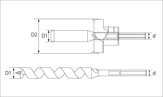 Star-M T.C.T. Bolt Filling Bit "Small Type" - With Drill:Guide×Cutter+Drill 18X45 28S-D1845