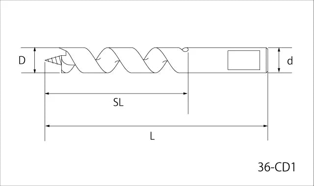 Star-M Center Drill for Adjustable Circle Cutter 8mm 36-CD1